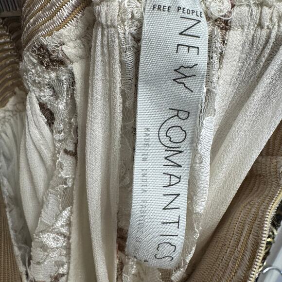 Free People Romantic Godet Floral High-low Skirt Festival Boho Lace Crochet Sz S - Picture 12 of 13